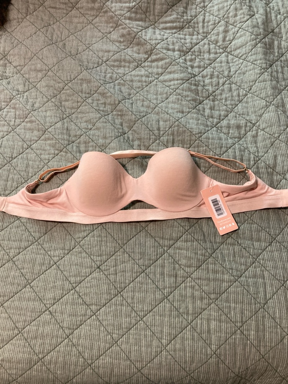 NWT Third love cotton T-shirt, blush bra 30 C